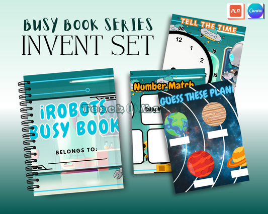3-in-1 Busy Book Invention Themes + Canva Basics & Ebooks With Mandala Coloring Book