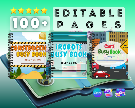 3-in-1 Busy Book Invention Themes + Canva Basics & Ebooks With Mandala Coloring Book