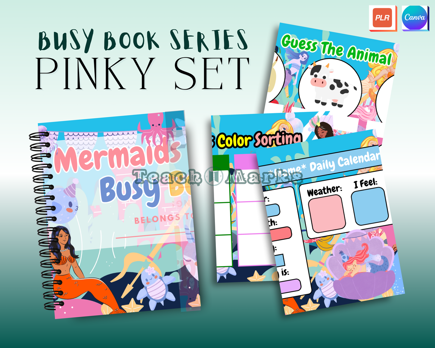 3-in-1 Busy Book Pinky Themes + Canva Basics & Ebooks With Mandala Coloring Book